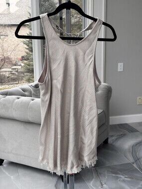 Astr The Label Tank Top Fringe With Tie Back Size Medium Shimmer